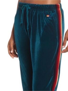 Aviator Green Hoodie & Jogger Pants Set —Rainbow Stripe — Dark Green Emerald